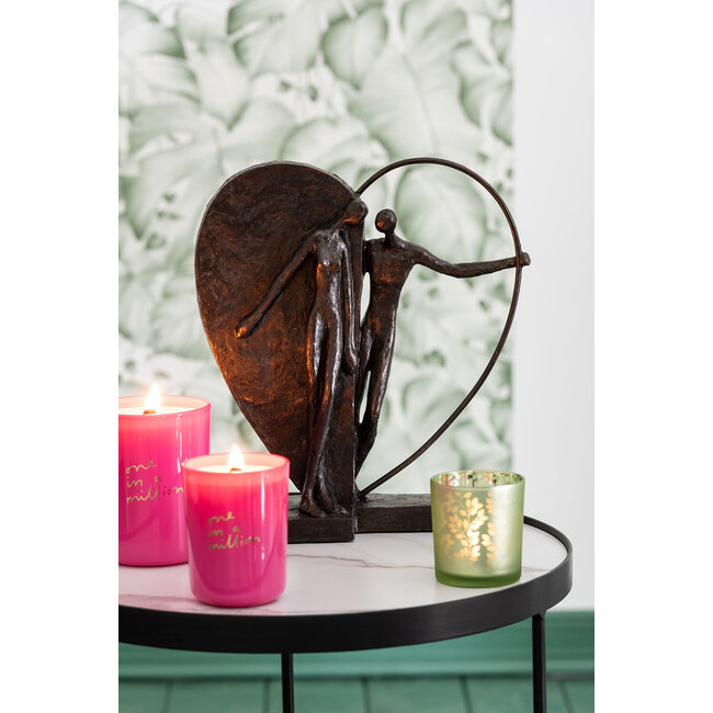 J-Line Beeld Koppel In Half Opgevuld Hart 28x31x10cm