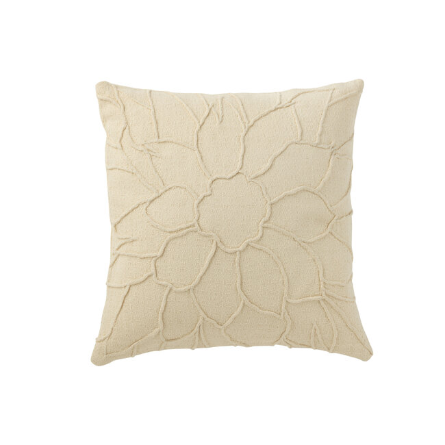 J-Line KUSSEN BLOEMEN TEXTIEL WH