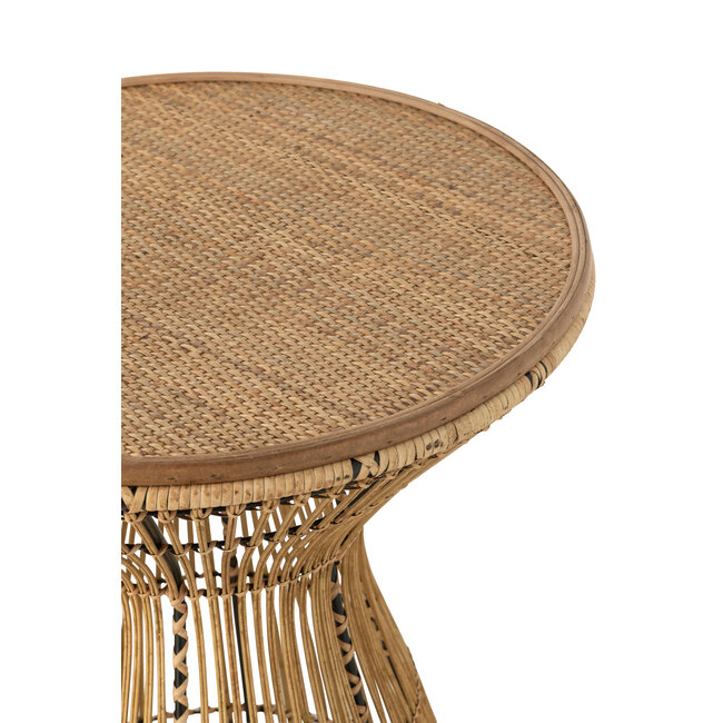 J-Line Bijzettafel rond rotan 63x61x63cm