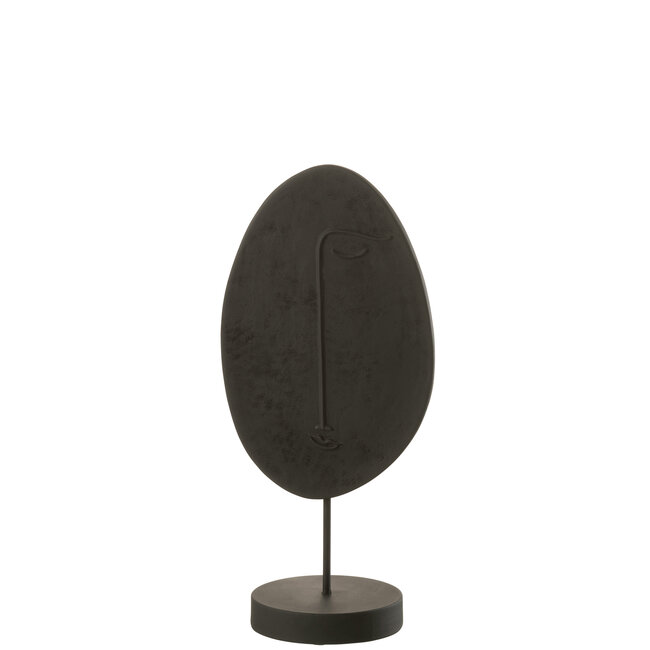 J-Line HOOFD PLAT OP STANDAARD POLY ZWART GROOT