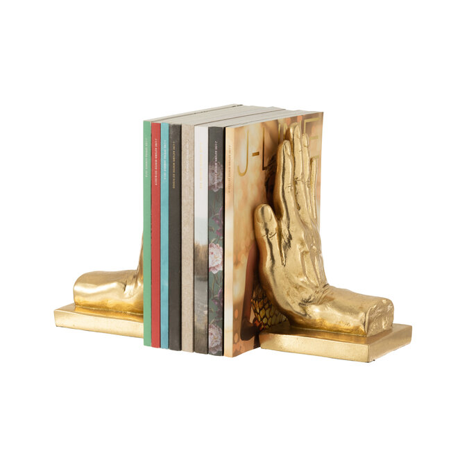 J-Line S/2 BOEKENSTEUN HANDEN POLY GOUD