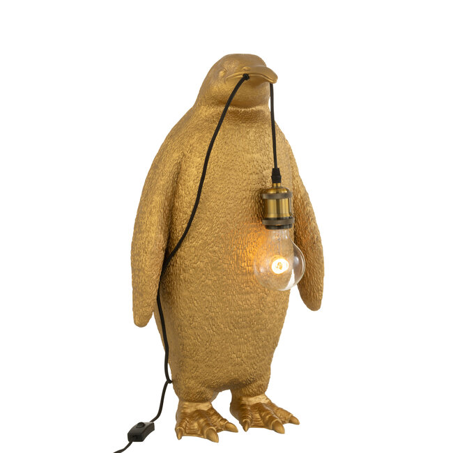 J-Line Tafellamp gouden Pinguïn groot 59x32x31 cm