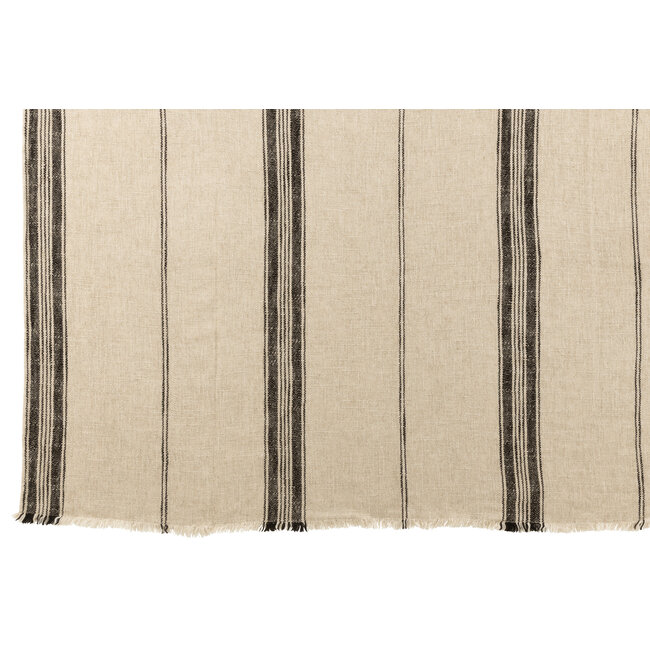 J-Line PLAAT PLAID STREPEN LINNEN BEIGE