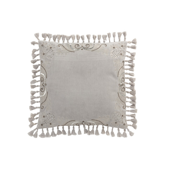 J-Line MOR EDG KUSSEN+GRIJS VELV TAS