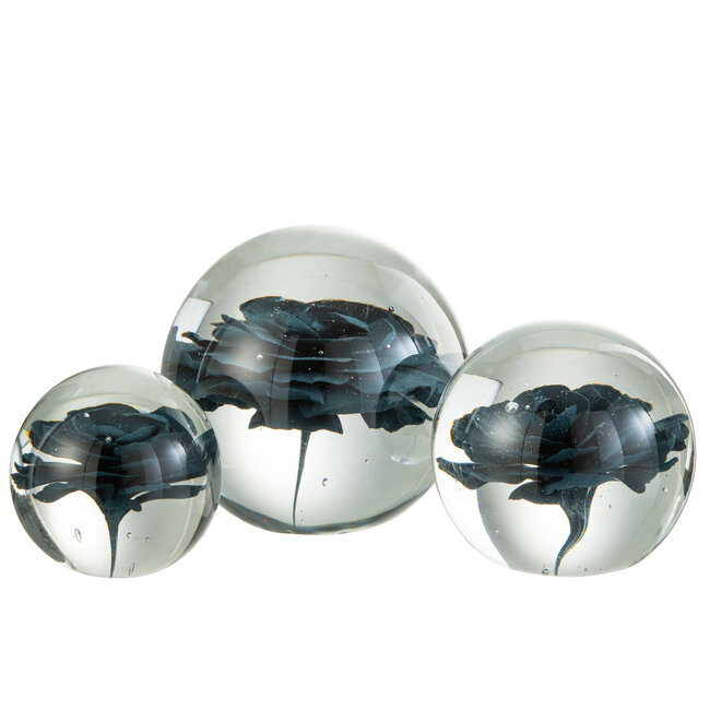 J-Line PRESSE-PAPIER BLOEM GLAS BLAUW L