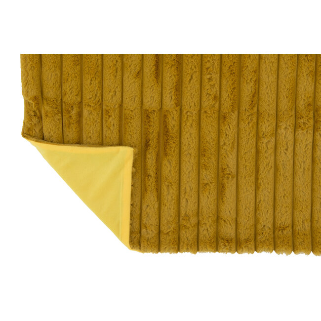 J-Line Plaid rib-corduroy oker geel 130 x 180 cm