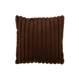 J-Line Sierkussen Corduroy chocolade bruin 45x45cm