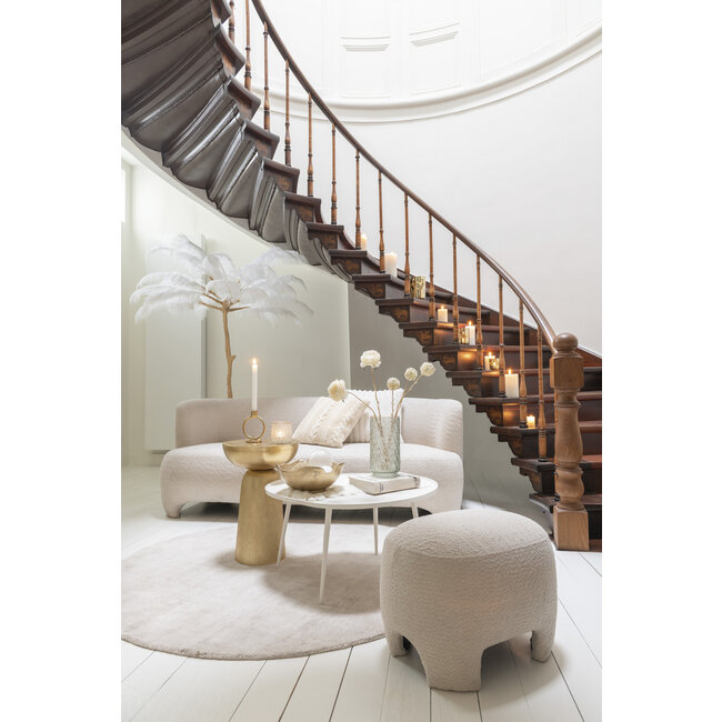 J-Line Handgemaakte beige vloerkleed rond  150 x 150 cm