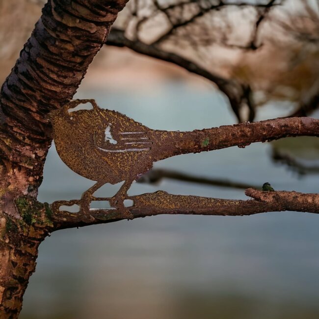 Dream-Garden Tuindecoratie goudhaantje met  pin 15x27 cm