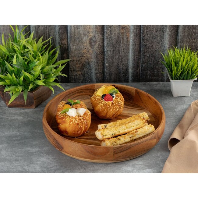 Dream-Living Handgedraaide Acacia houten schalen set ø 30cm 8 delig