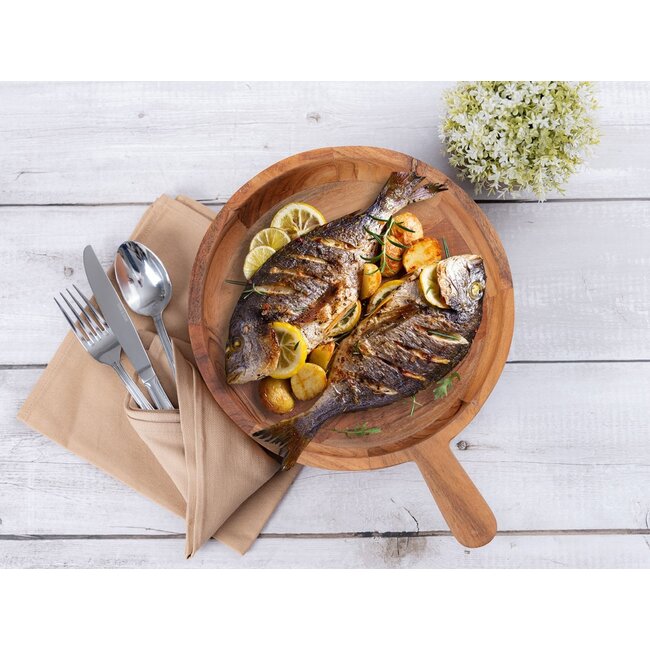 Dream-Living Acacia houten schalen met handvat  32x25cm 6 delig