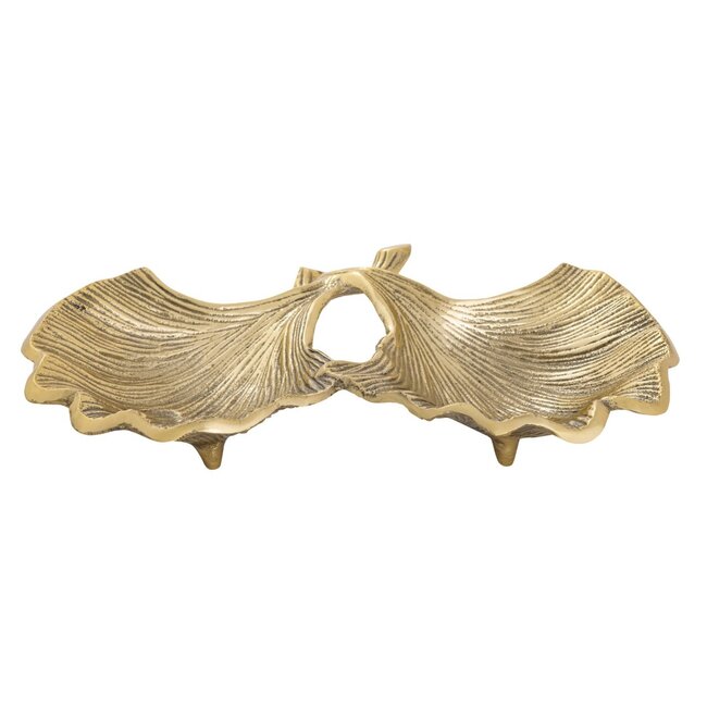 Dream-Living Decoratieve schaaltjes ginkgo 2 bladeren goud