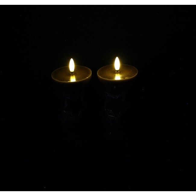 Dream-Living LED-stompkaars ster bruin set van 2 stuks warm wit Ø 7 x 10 cm