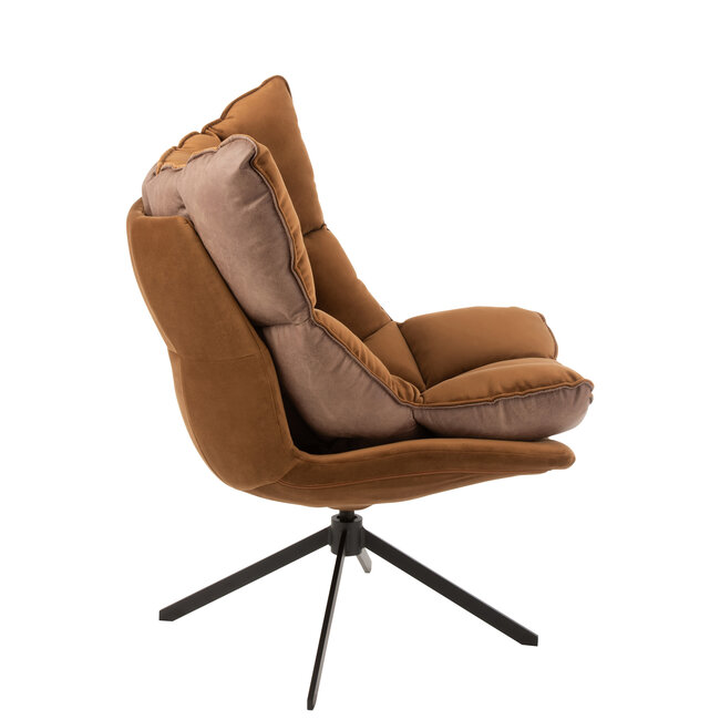 J-Line Cosy lounge - relax stoel bruin