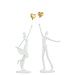 J-Line Beeld koppel met Hartballon set van 2 wit-goud 33x12.5x6cm