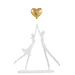 J-Line Beeld koppel staand met hartballon wit-goud 37x27x6.5cm