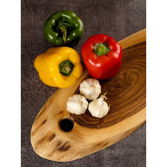 Dream-Living Acacia houten tapasplank-snijplank-serveerplank 40x20cm