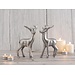 Dream-Living Decoratief Herten set van 2 stuks zilver 20x20x23 cm