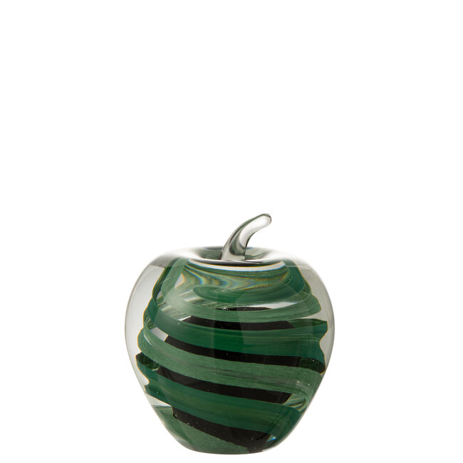 J-Line Paperweight Apple Glass Green Large