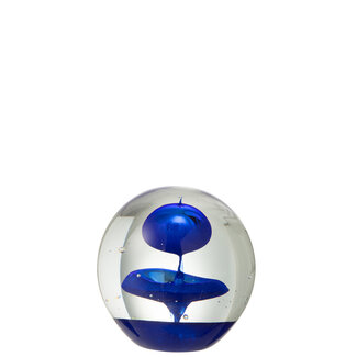 J-Line Paperweight Bubble Glass Blue Large