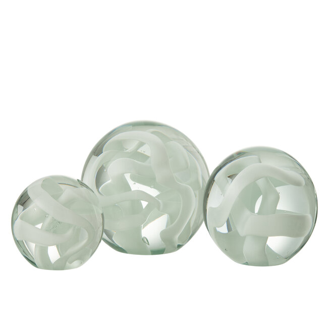 J-Line Paperweight Garland Glass White Large