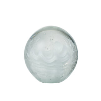 J-Line Paperweight Whirlpool Glass White/Transparent Large