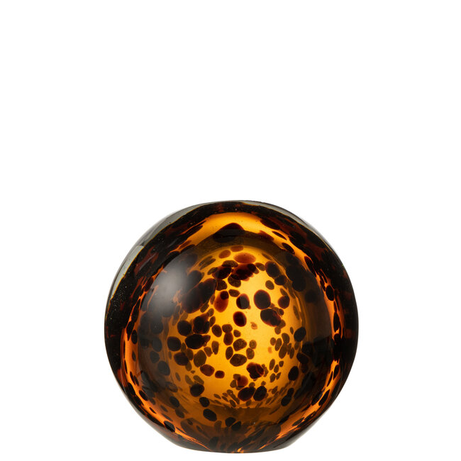 J-Line Paperweight Dots Glass Brown Large