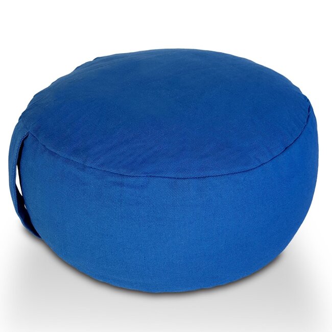 Dream-Living Yogakussen Meditatiekussen blauw 16 x ø 31 cm wasbare hoes