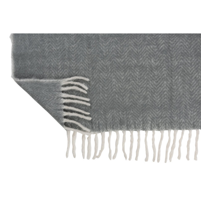 J-Line Plaid Alpha grijs wit 136 x 190 cm