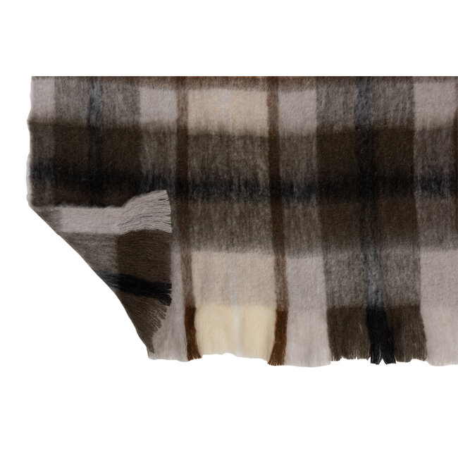 J-Line Plaid Rhombus Acrylic/Wool Brown/Grey/White