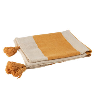 J-Line Plaid Beach Grooves Cotton Ochre