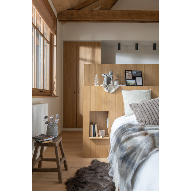 J-Line Plaid Rhombus Acrylic/Wool Brown/Grey/White