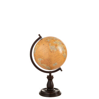 J-Line Globe On Foot Wood Ochre Medium