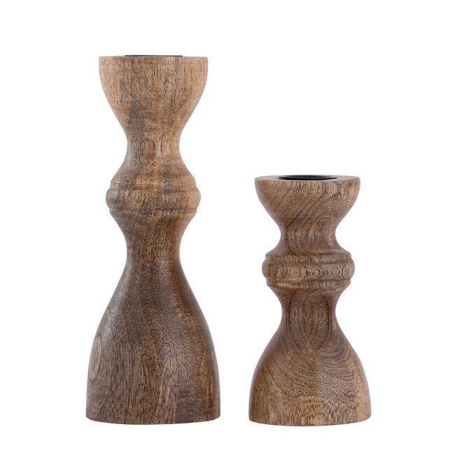 Dream-Living Mangohouten kaarsenstandaard  set H20/13x6cm