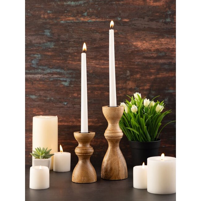 Dream-Living Mangohouten kaarsenstandaard  set H20/13x6cm