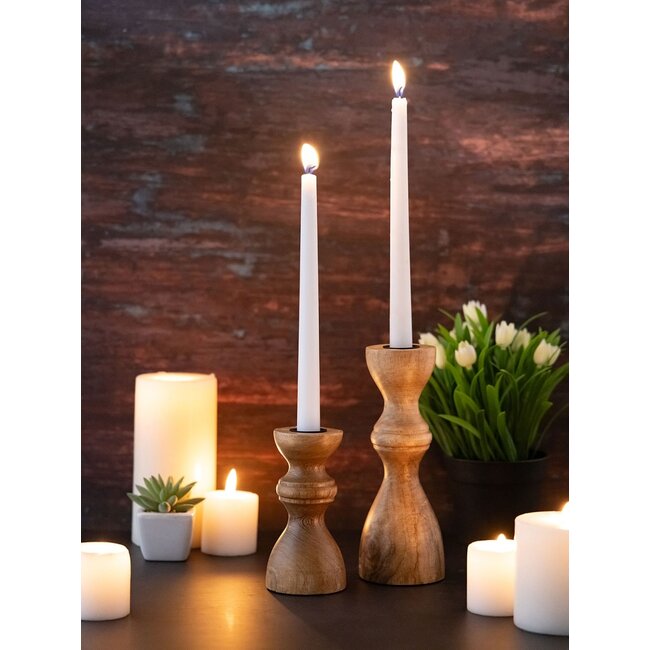 Dream-Living Mangohouten kaarsenstandaard  set H20/13x6cm