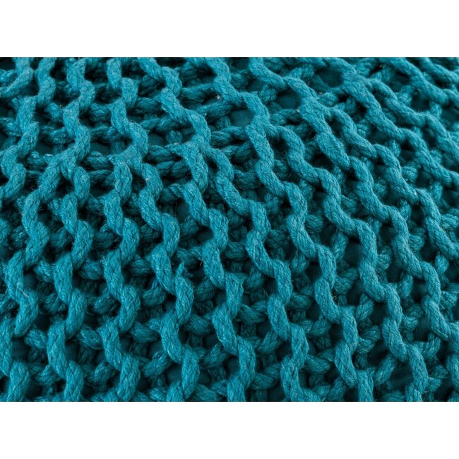 Dream-Living Duurzame poef Ø 45cm turquoise voor binnen- buiten- zwembad