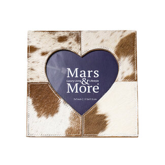Mars & More *fotolijst koe hart bruin/wit 23x23cm*