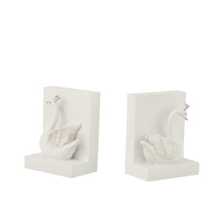 J-Line Set 2 Bookend Poly White/Silver
