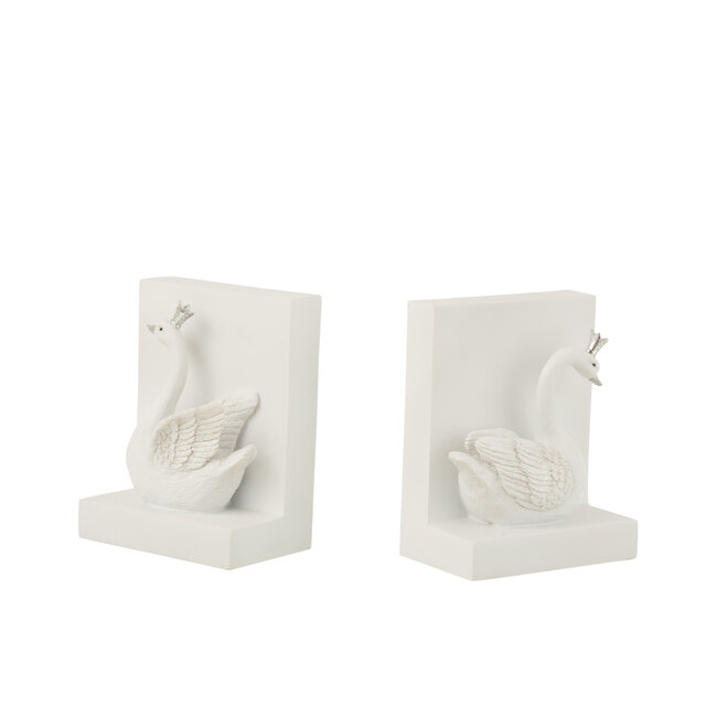 J-Line Set 2 Bookend Poly White/Silver