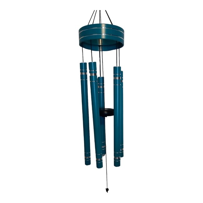 Bali-Dreams Metalen turquoise gestemde windgong met 5 buizen 94 cm