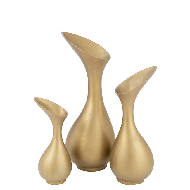 J-Line Vaas Olivia Aluminium goud 77x35x29cm