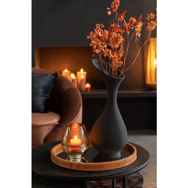 J-Line Vaas Olivia Aluminium zwart 61x26x23cm