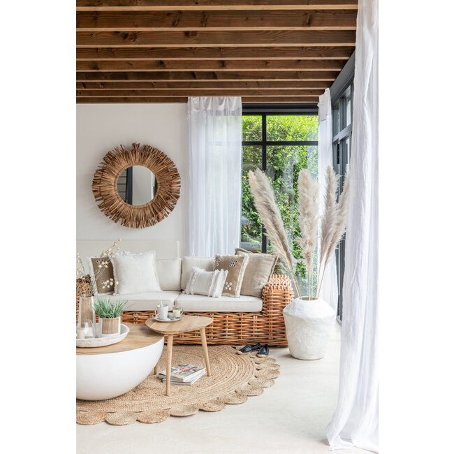 J-Line Vaas Chad papier mache wit 63x50cm