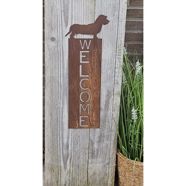Dream-Garden Decoratie bord  ruwharige teckel 50x18cm