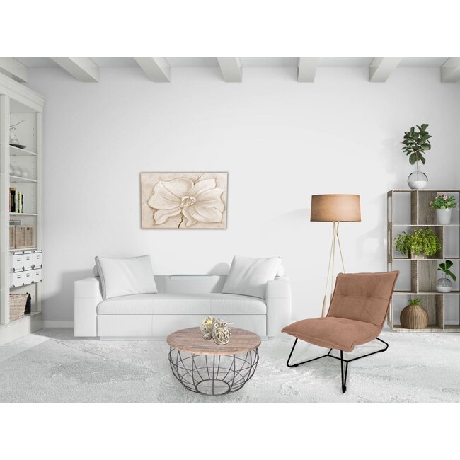 Dream-Living Salontafel of bijzettafel met zwart metalen draadframe ø 55 cm