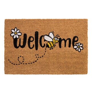 Dream-Living Eco kokos deurmat Welcome Bee  60 x 40 cm