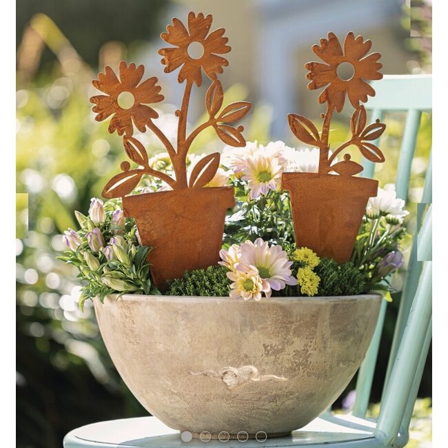 Dream-Garden Set gazonsteker tuinsteker bloem in pot  35x40 cm