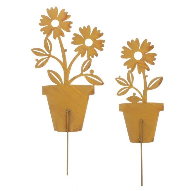 Dream-Garden Set gazonsteker tuinsteker bloem in pot  35x40 cm