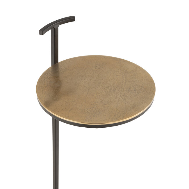 J-Line Bijzettafel Toni Aluminium/IJzer Goud/Zwart